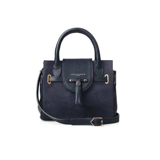 Mini Windsor Handbag - Navy Suede