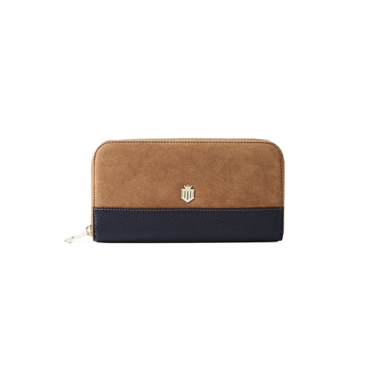 Salisbury Purse - Tan/Navy Suede