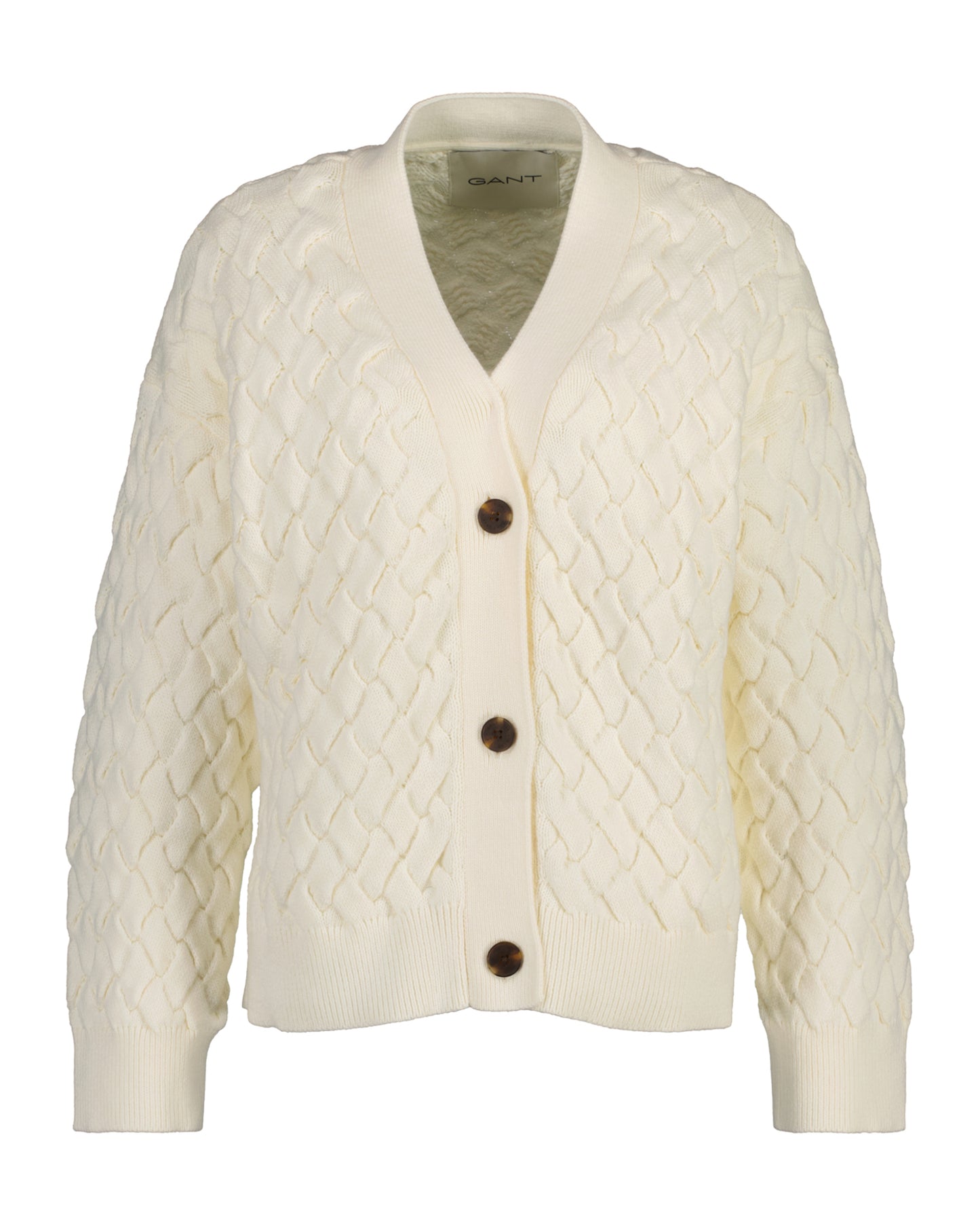 Textured Cotton Cardigan - Cream
