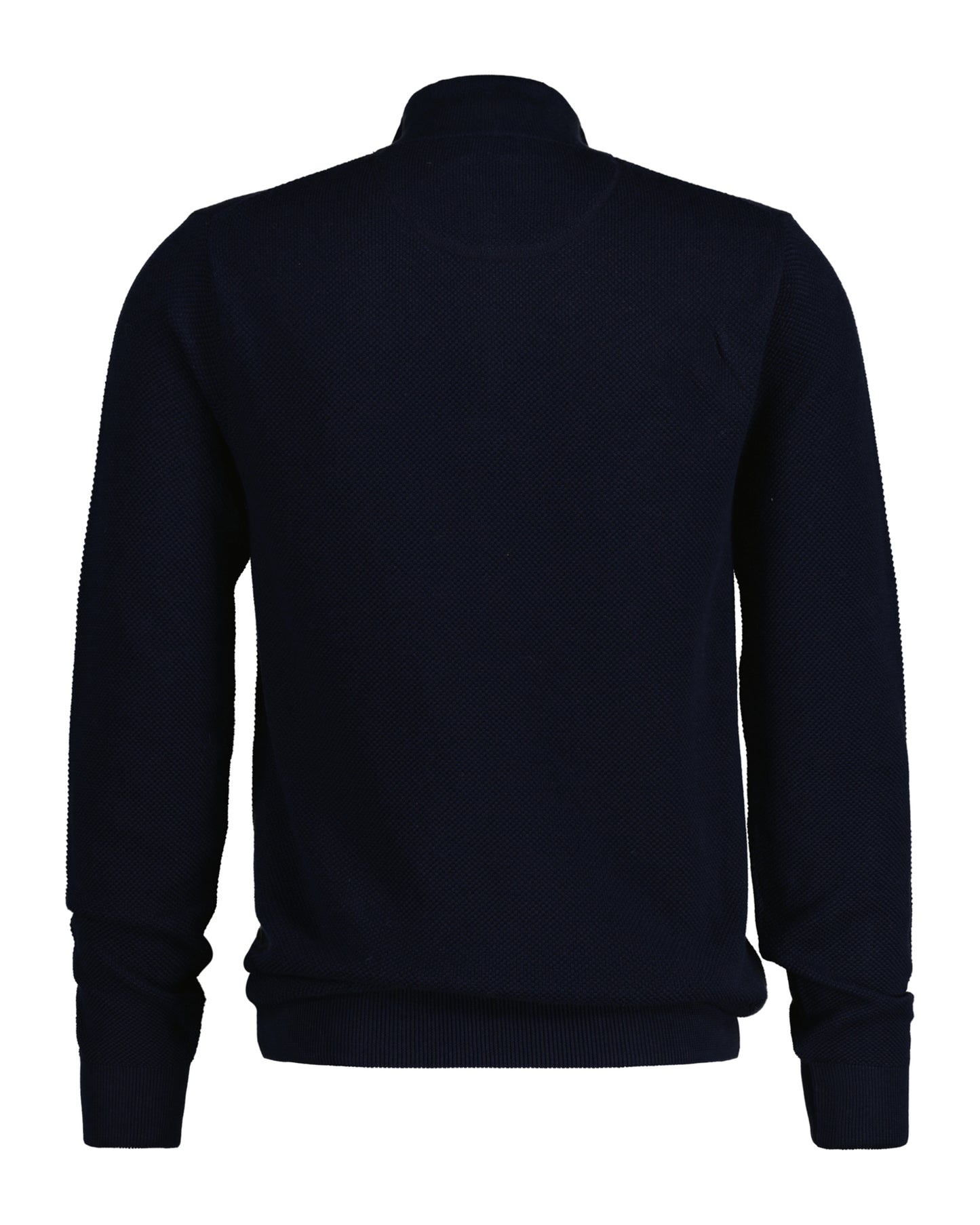 Cotton Piqué Half-Zip Sweater - Evening Blue