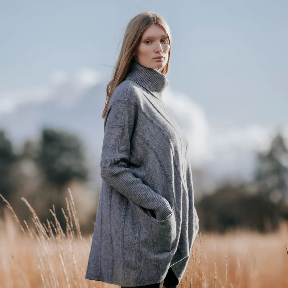 Cable Knit Jumper - Grey