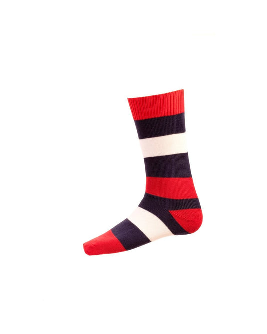 Bold Stripe Short Socks - Redcurrant