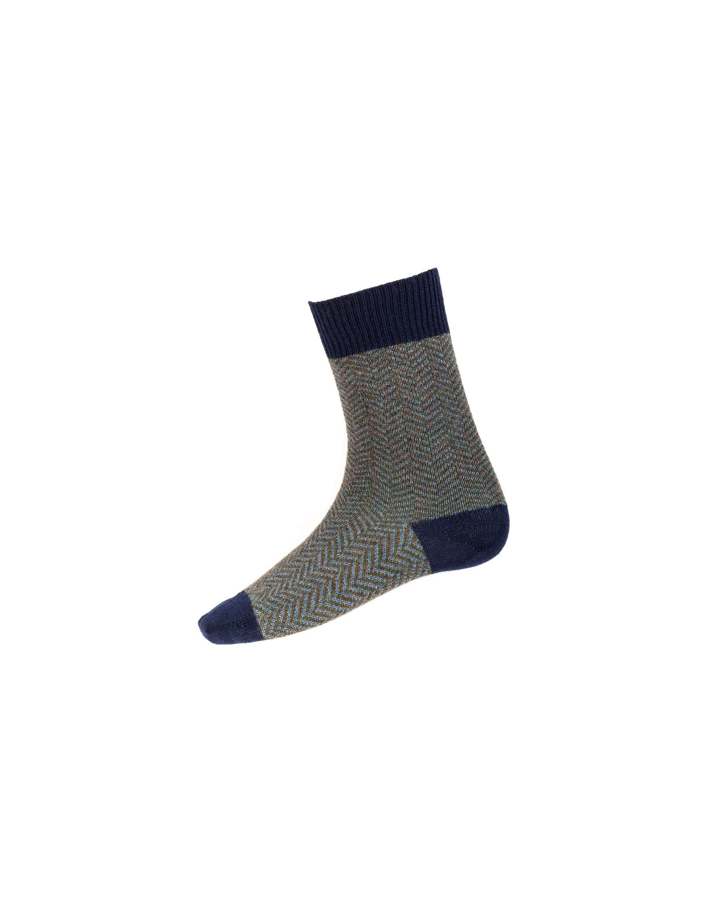 Herringbone Short Socks - Navy