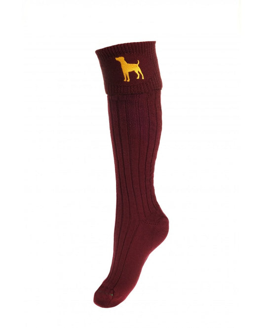 Lady Buckminster Socks - Burgundy - Terrier