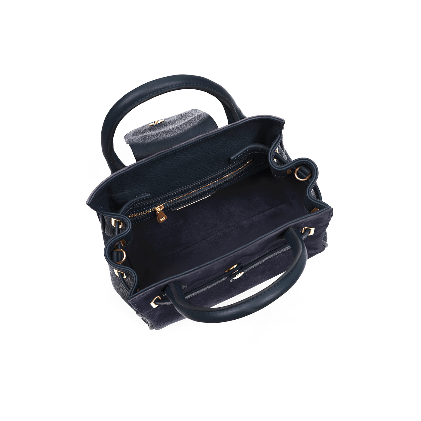 Mini Windsor Handbag - Navy Suede