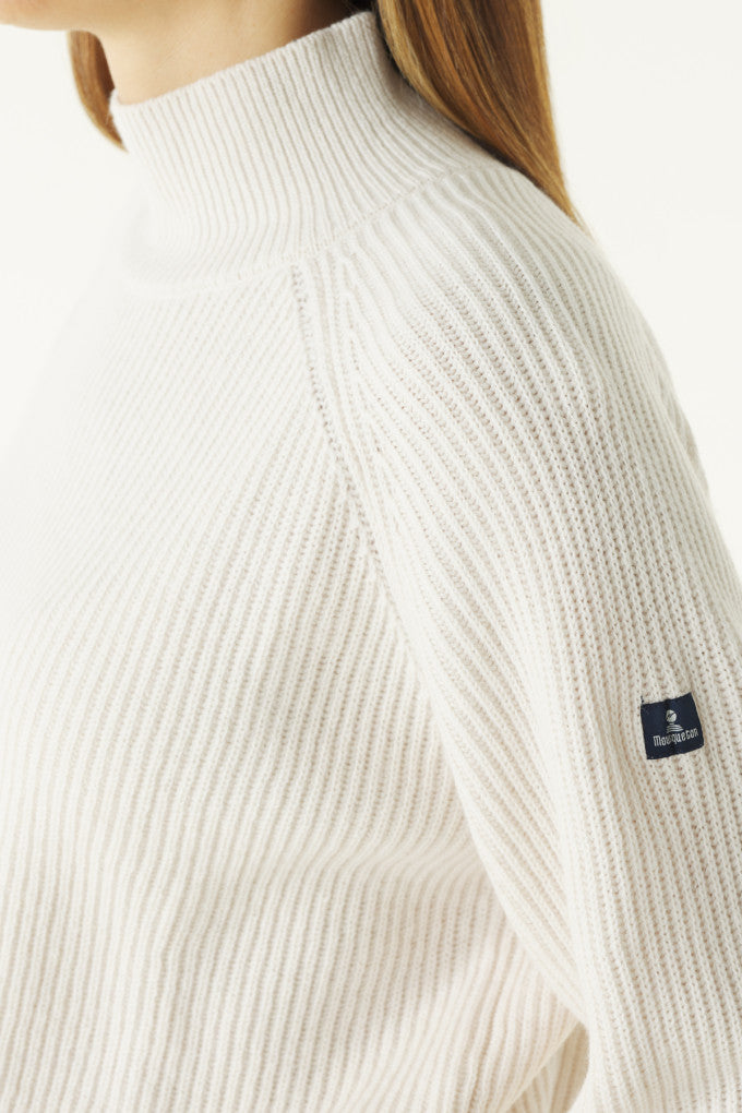Kristen Wool Turtleneck Sweater - Ecru