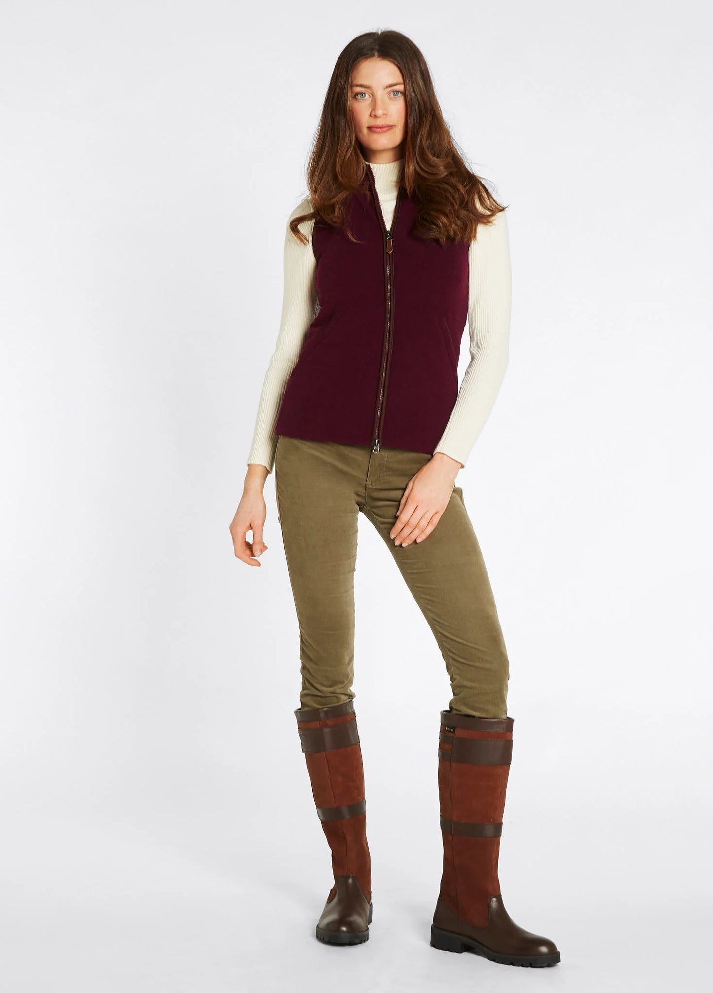 Carbury Fleece Gilet - Ox Blood