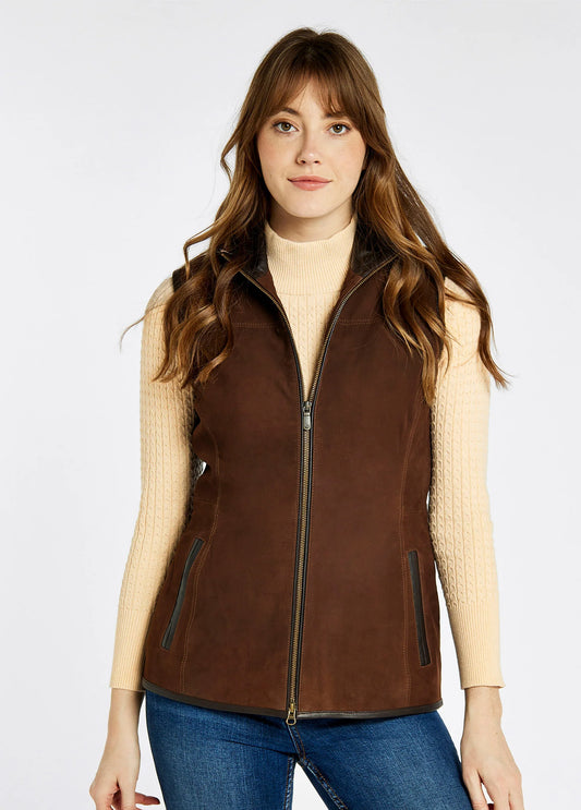 Women's Kingston Leather Gilet - Walnut
