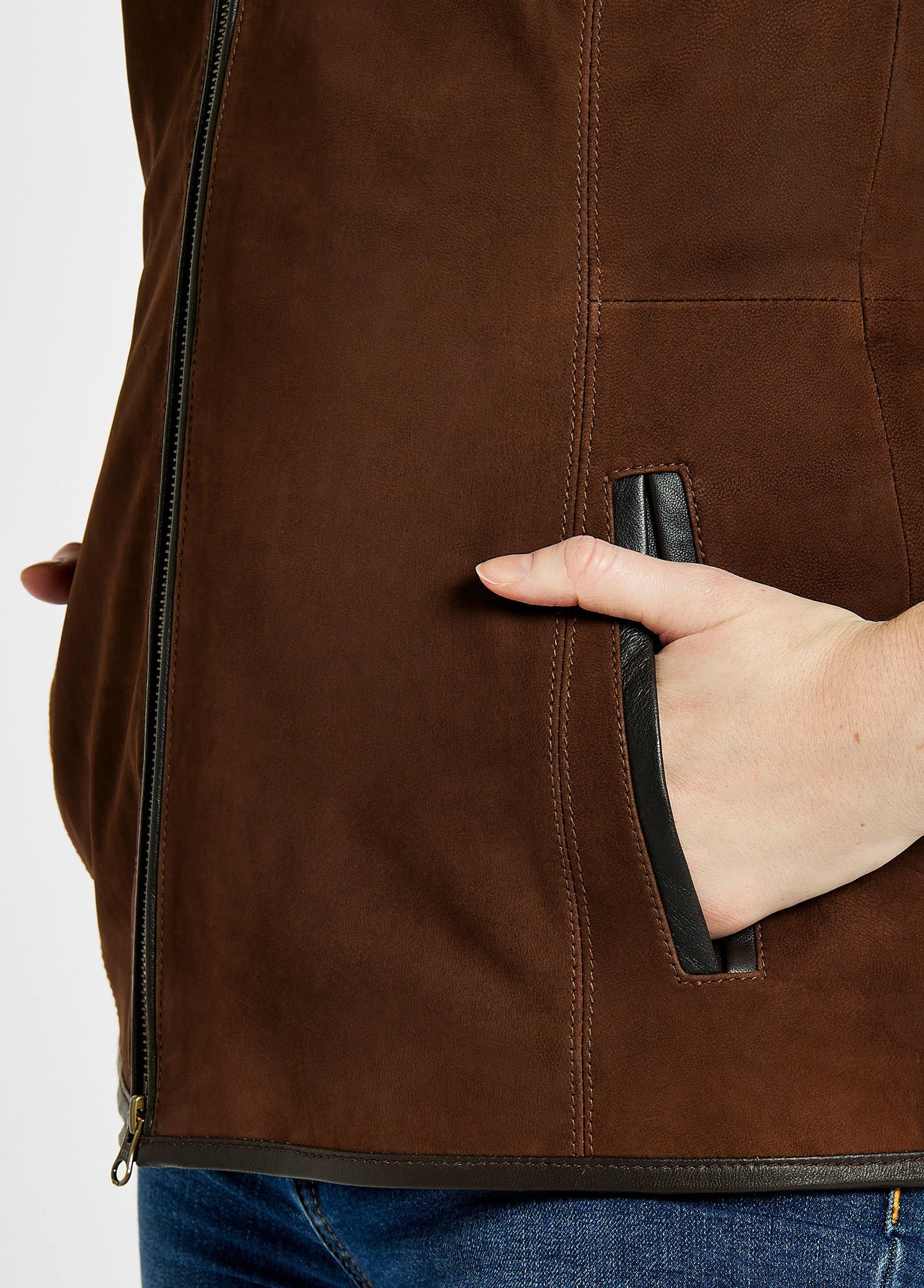 Women's Kingston Leather Gilet - Walnut