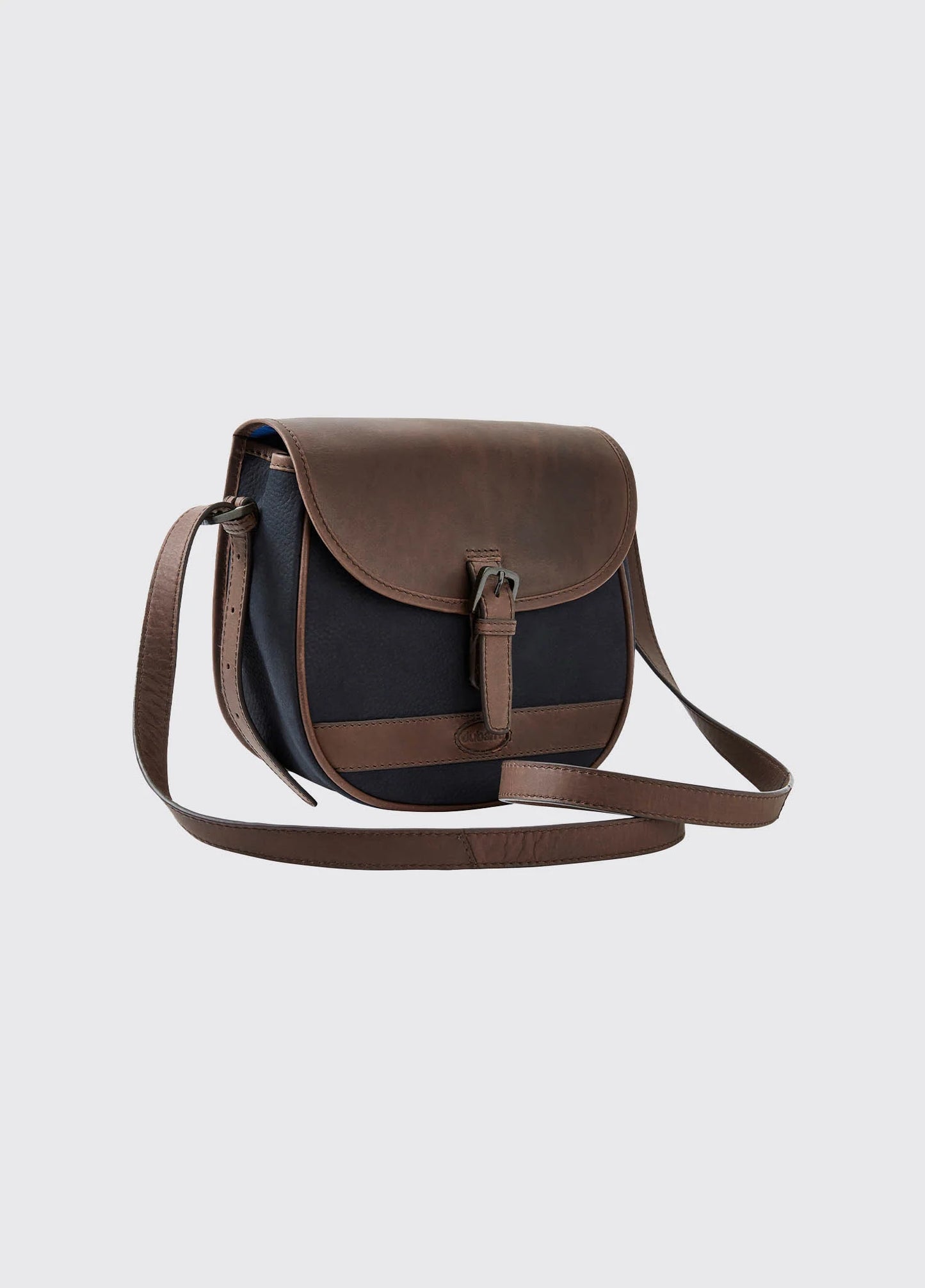 Clara Leather Saddle Bag - Navy/Brown