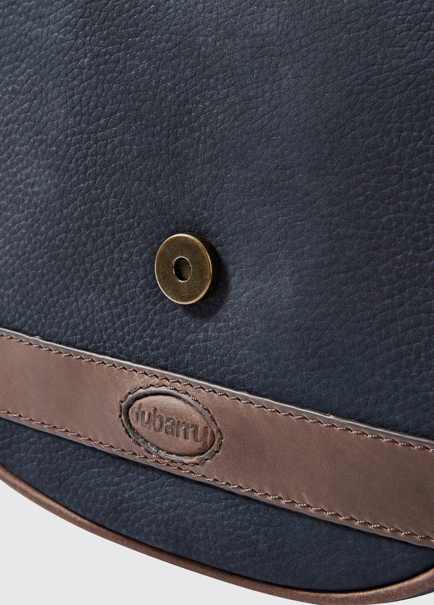 Clara Leather Saddle Bag - Navy/Brown