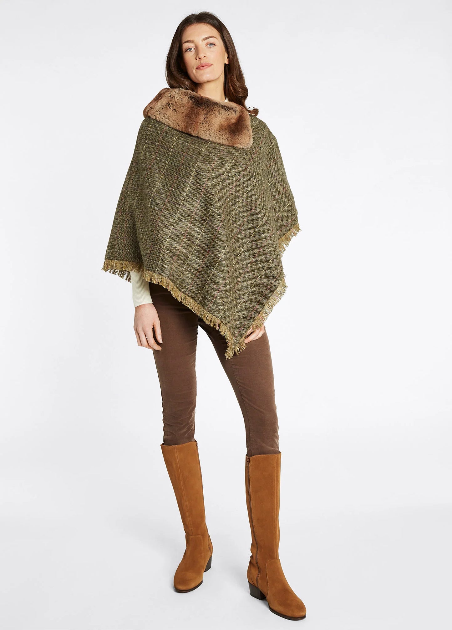 Silverfir Tweed Poncho - Thistle