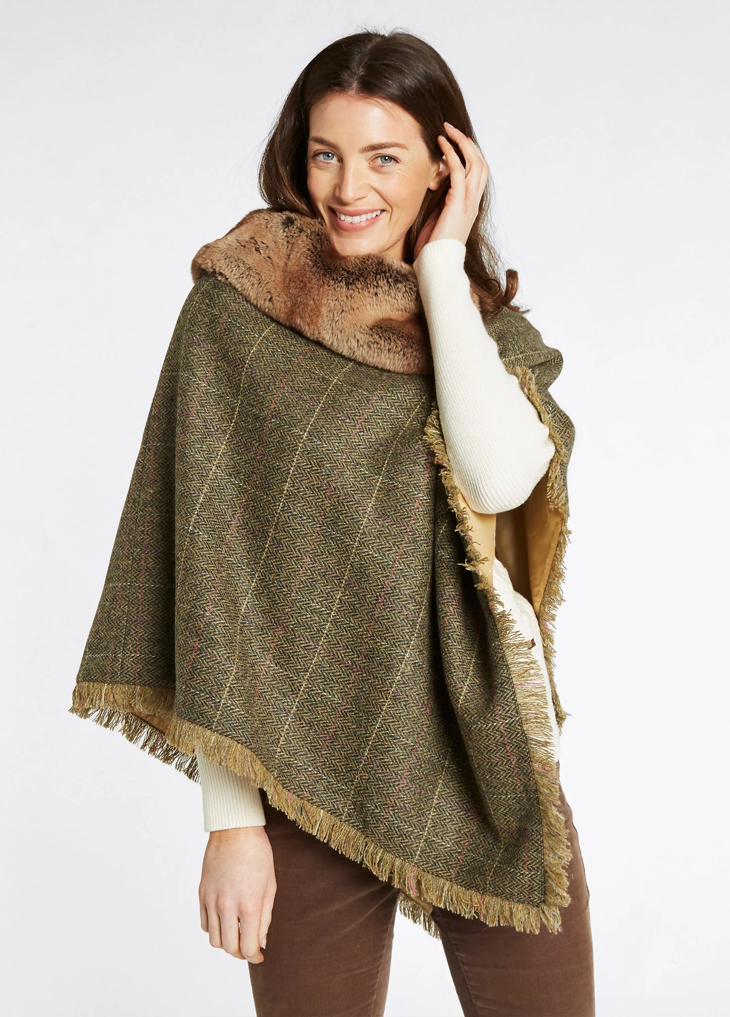 Silverfir Tweed Poncho - Thistle