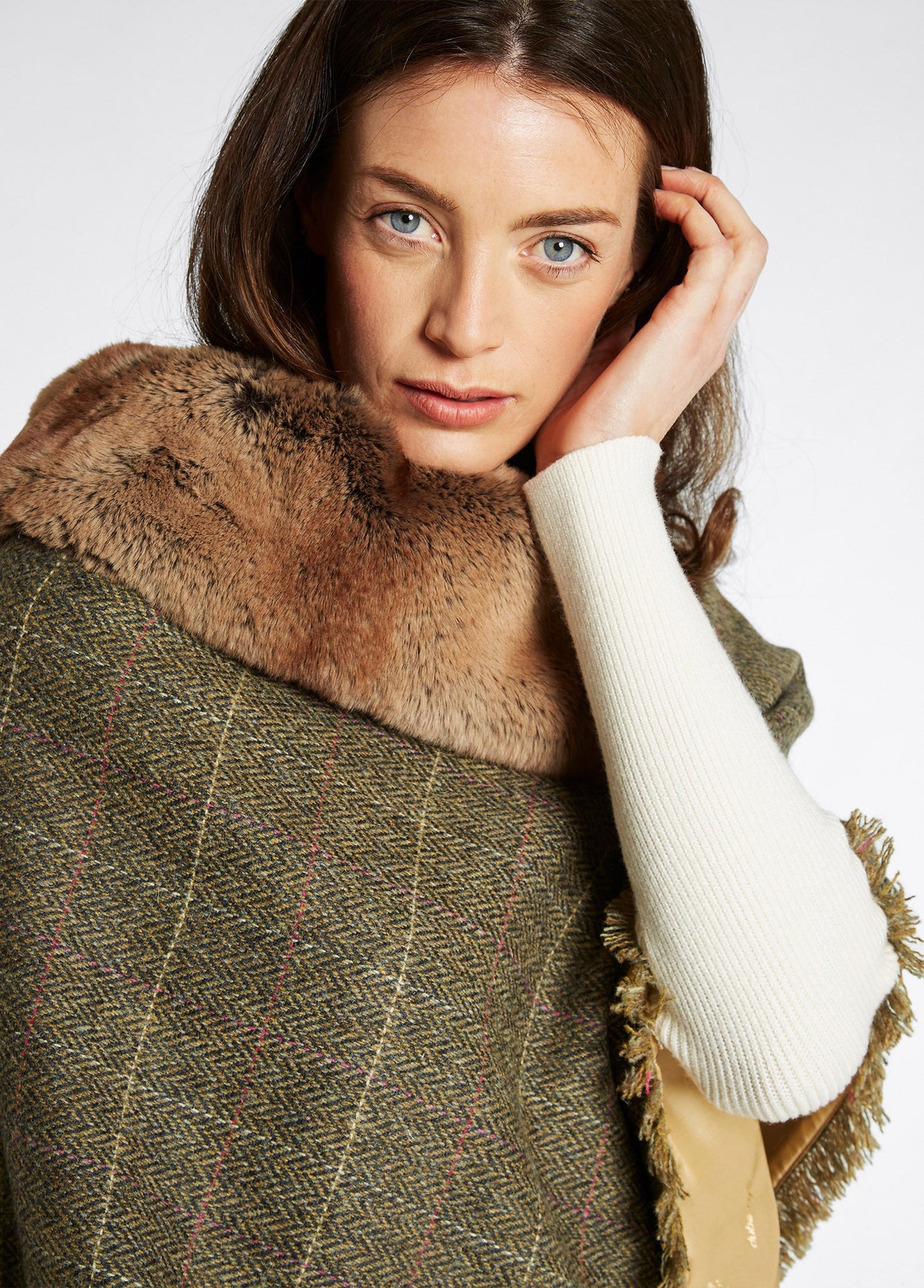 Silverfir Tweed Poncho - Thistle