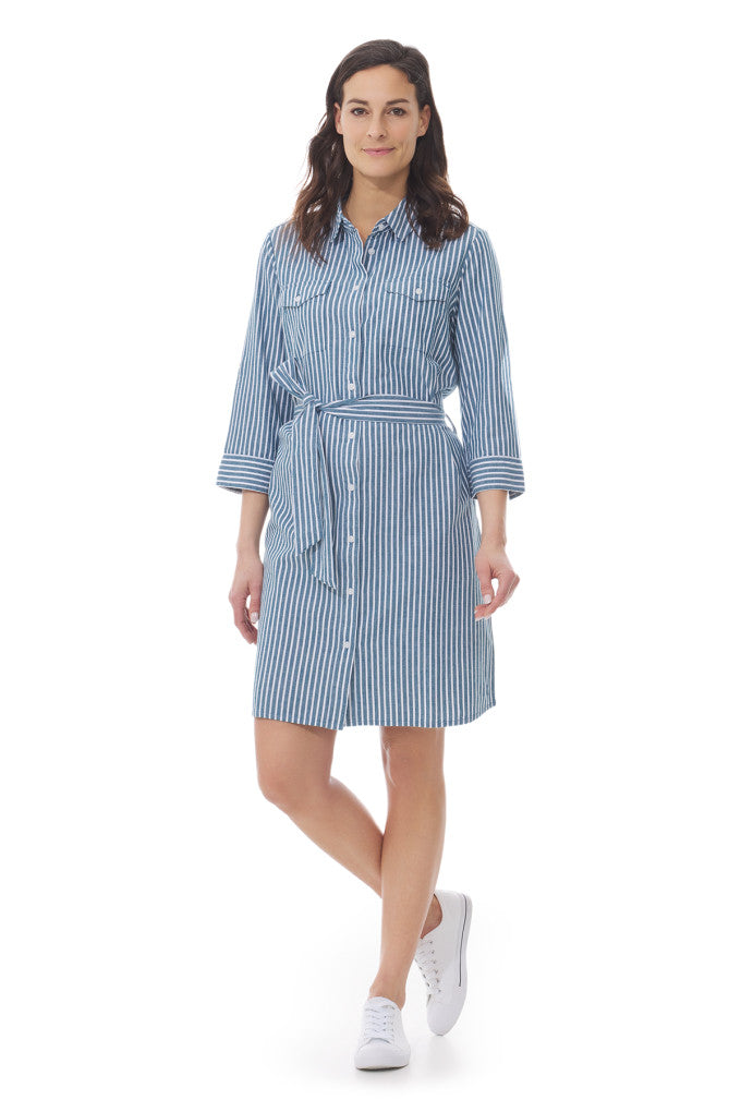 Lannilis Shirt Dress - Blue/White