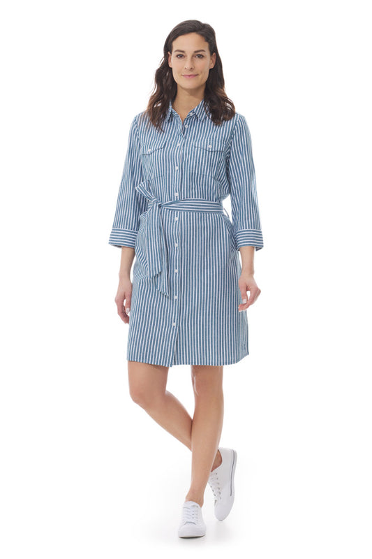Lannilis Shirt Dress - Blue & White