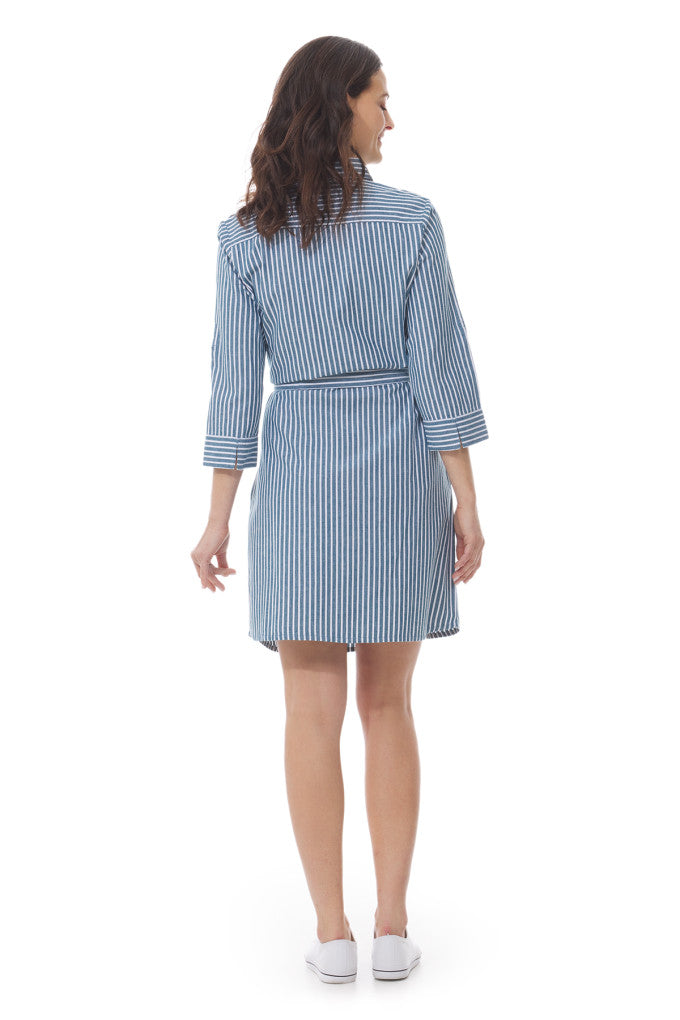 Lannilis Shirt Dress - Blue/White