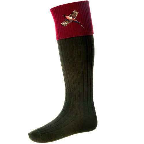 Lomond Socks - Pheasant - Spruce/Brick