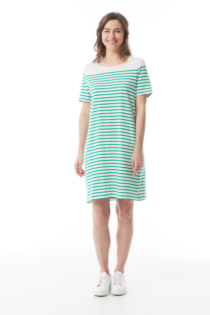 Marianig Dress - Ecru/Jade