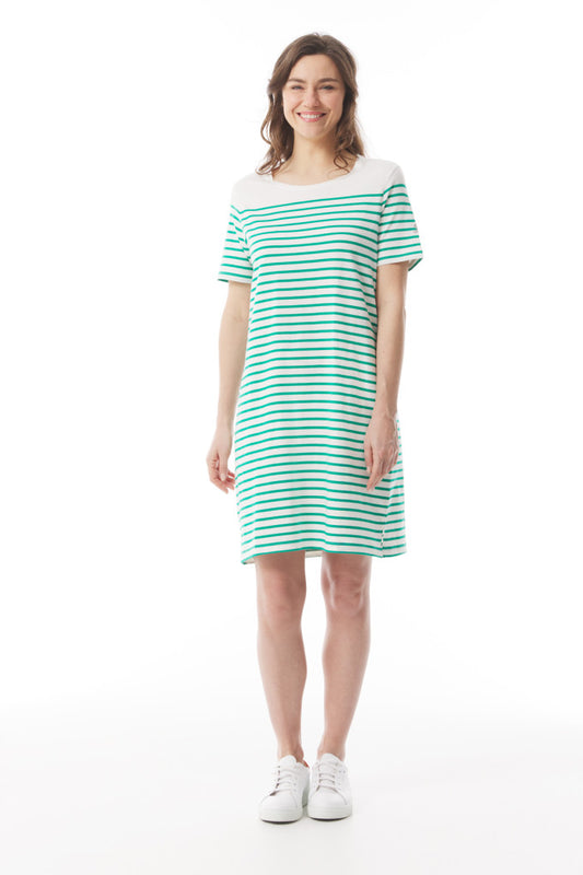 Marianig Dress - Ecru/Jade
