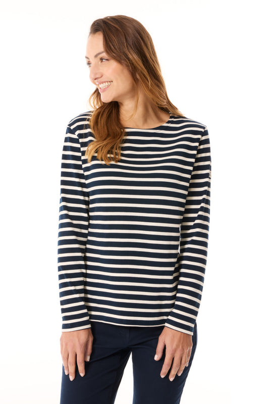Marinella T-Shirt - Navy Blue/Ecru