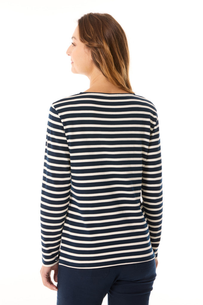 Marinella T-Shirt - Navy Blue/Ecru