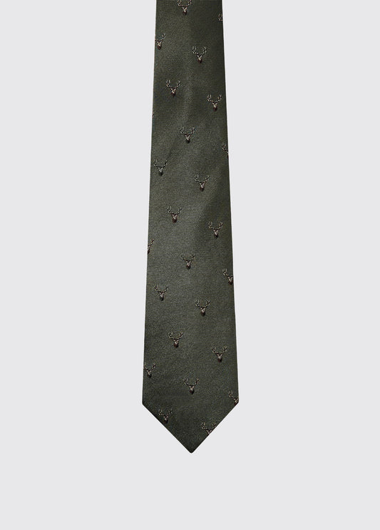 Avalon Silk Wove Tie - Olive