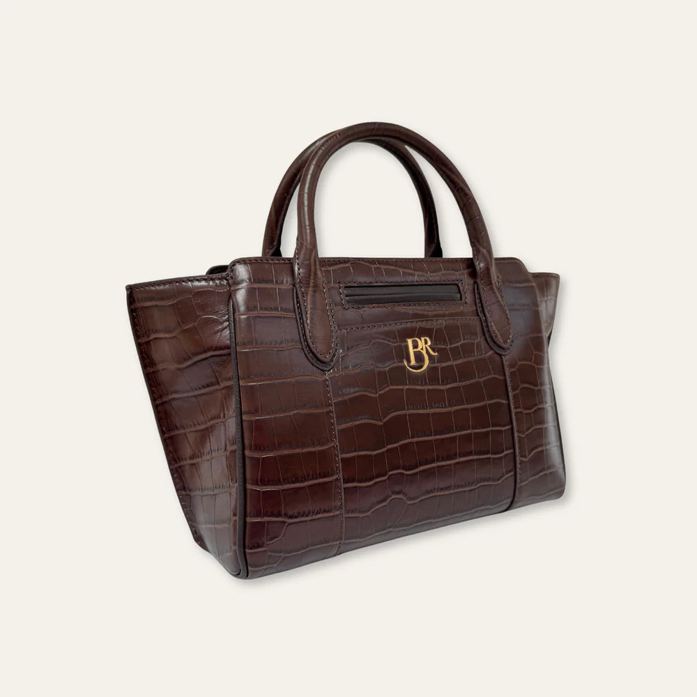 Middleton Leather Bag - Chocolate Croc
