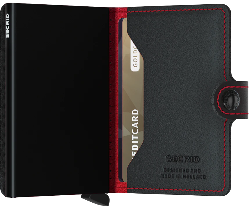 Miniwallet - Perforated Black-Red