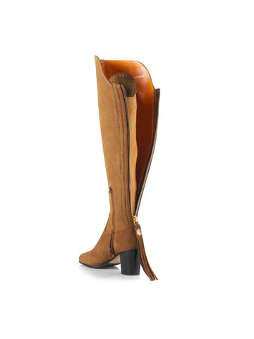 Amira Heeled Over-the-Knee Boot - Tan Suede