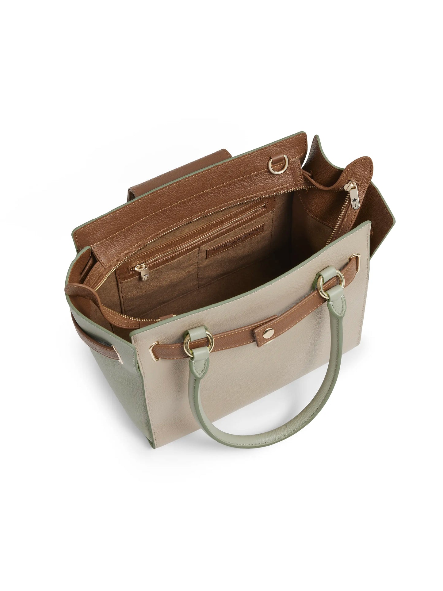 Windsor Tote - Mint/Stone/Tan Leather