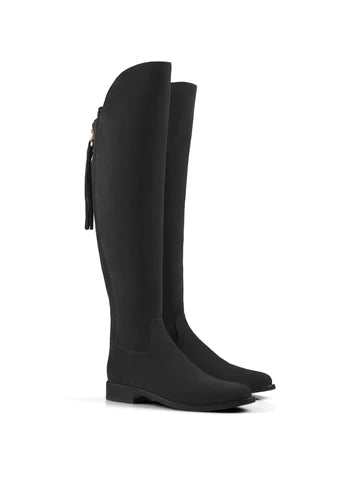 Amira Over-the-Knee Boot - Black Suede
