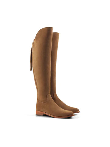 Amira Over-the-Knee Boot - Tan Suede