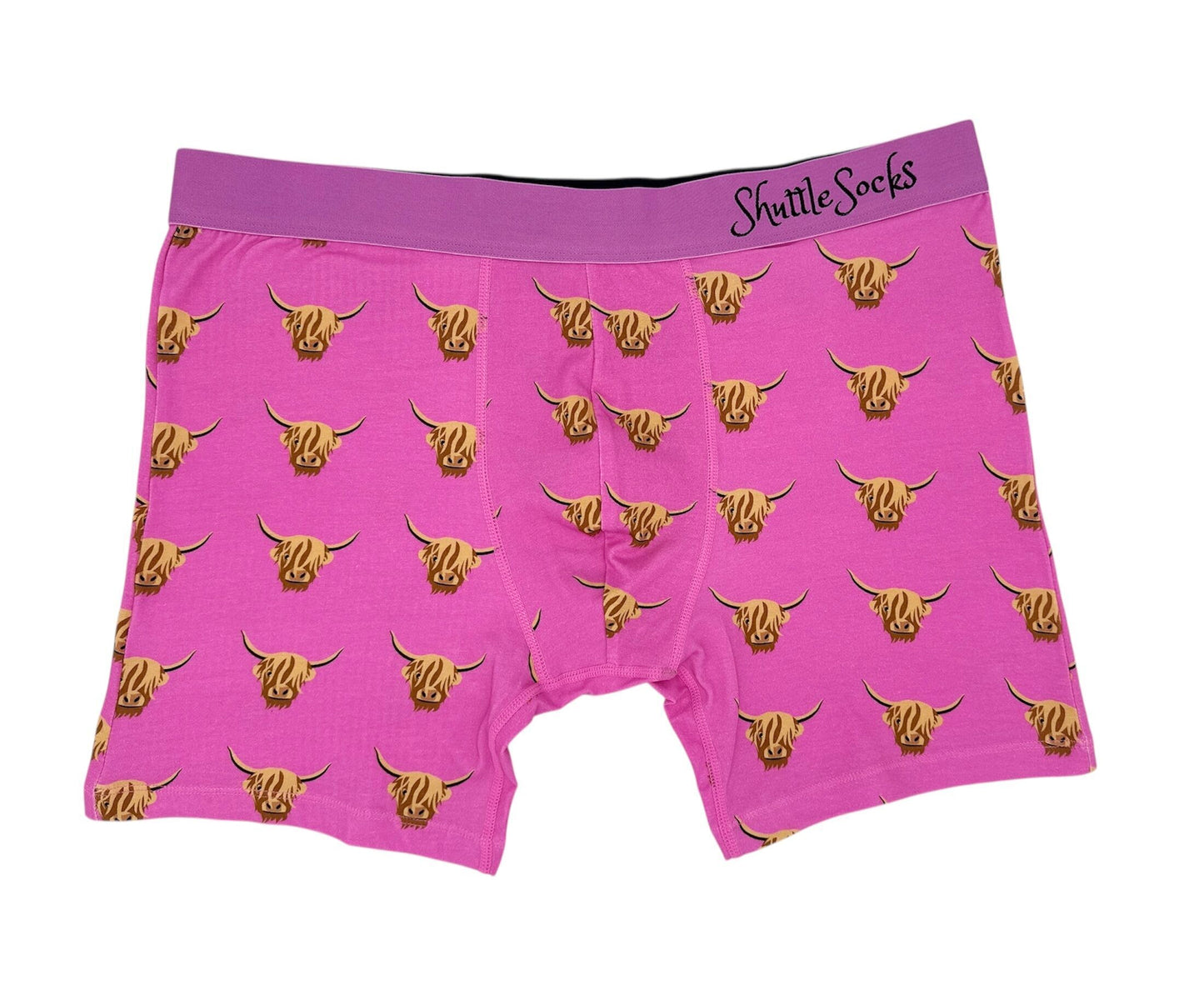 Pink Highland Cow Boxers