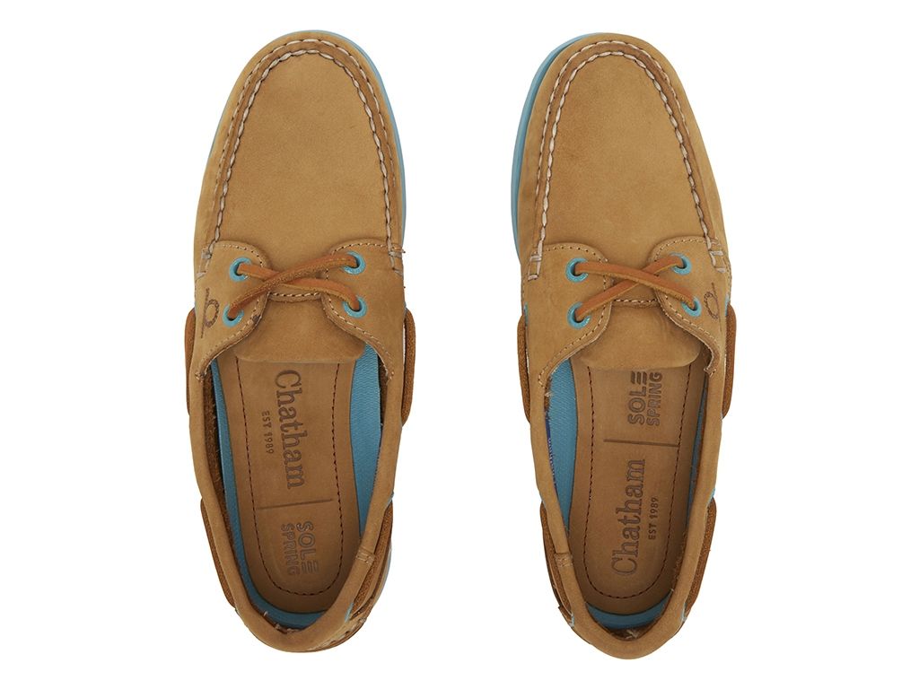 Pippa Lady II G2 Leather Boat Shoes - Tan/Turquoise