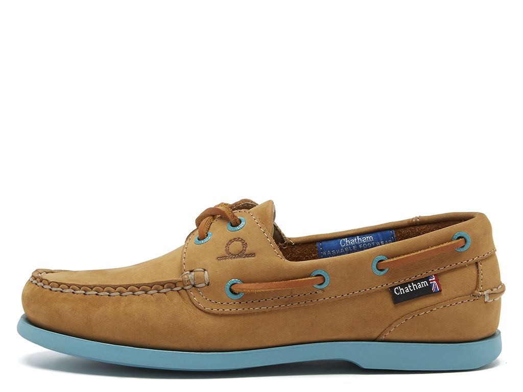 Pippa Lady II G2 Leather Boat Shoes - Tan/Turquoise