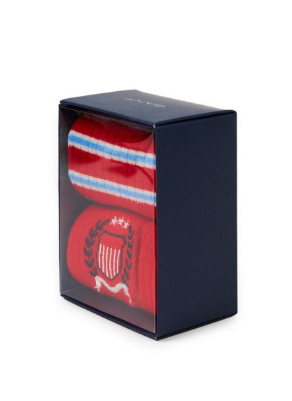 Crest Socks 2-Pack Gift Box - Lava Red