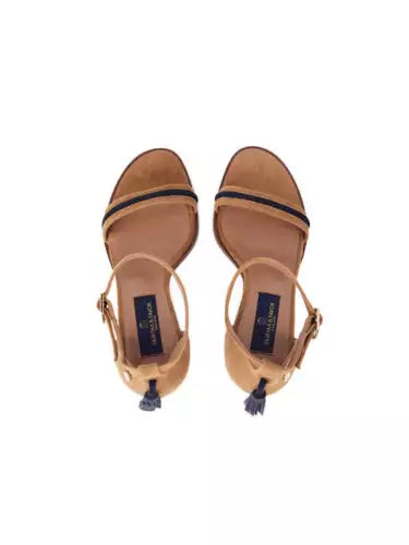 Daisy Sandals - Tan & Navy Suede - LAST PAIR