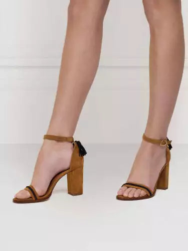 Daisy Sandals - Tan & Navy Suede - LAST PAIR