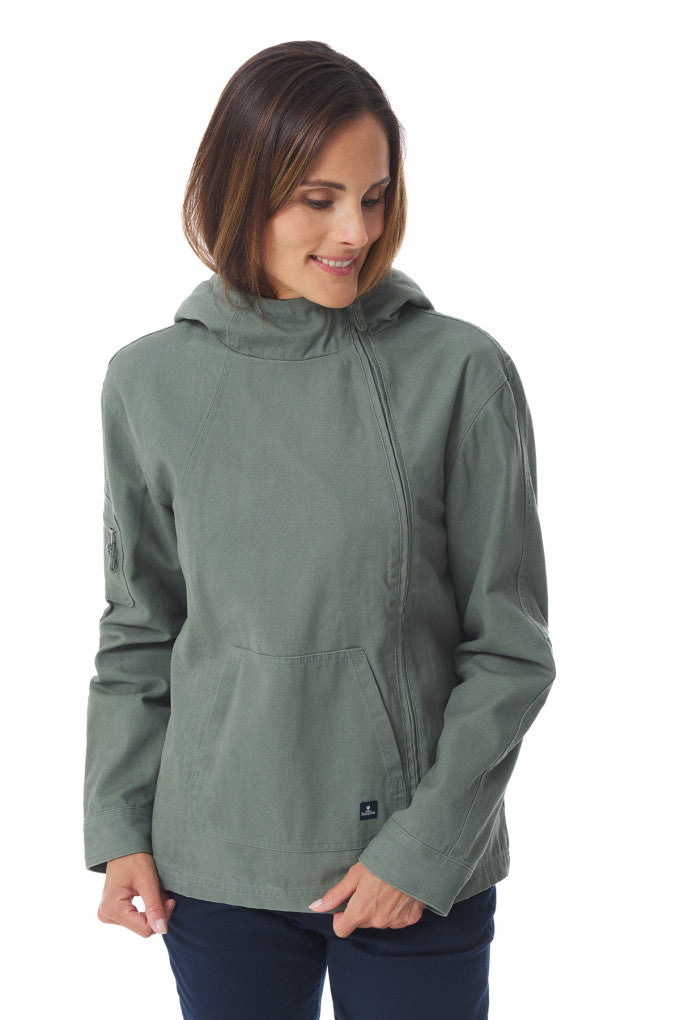 Sauzon Asymmetrical Jacket - Sage Green