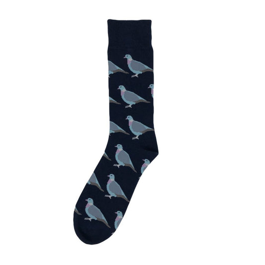 Navy Standing Wood Pigeon Socks - Adult