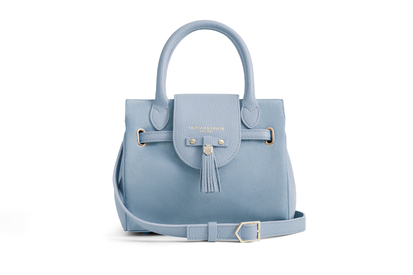 Mini Windsor Handbag - Sky Blue Suede