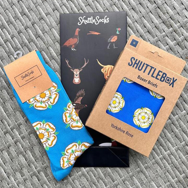 Blue Yorkshire Rose Socks - Adult