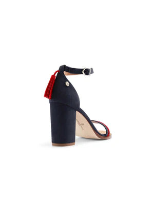 Daisy Sandals - Navy & Red Suede