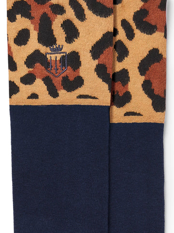 Signature Knee High Socks - Navy/Leopard