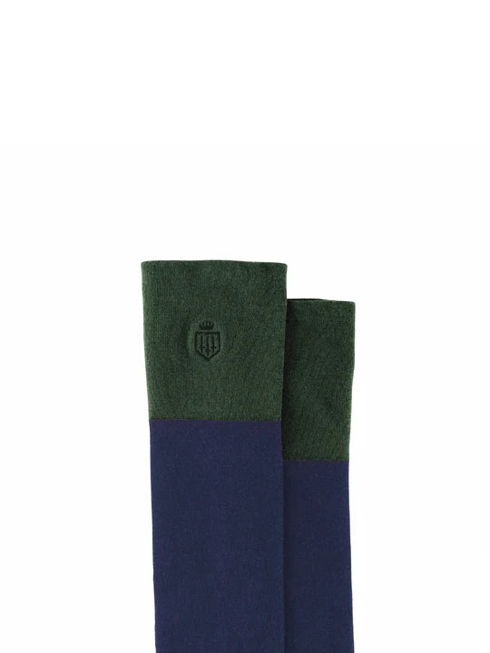 Signature Knee High Socks - Navy/Forest Green