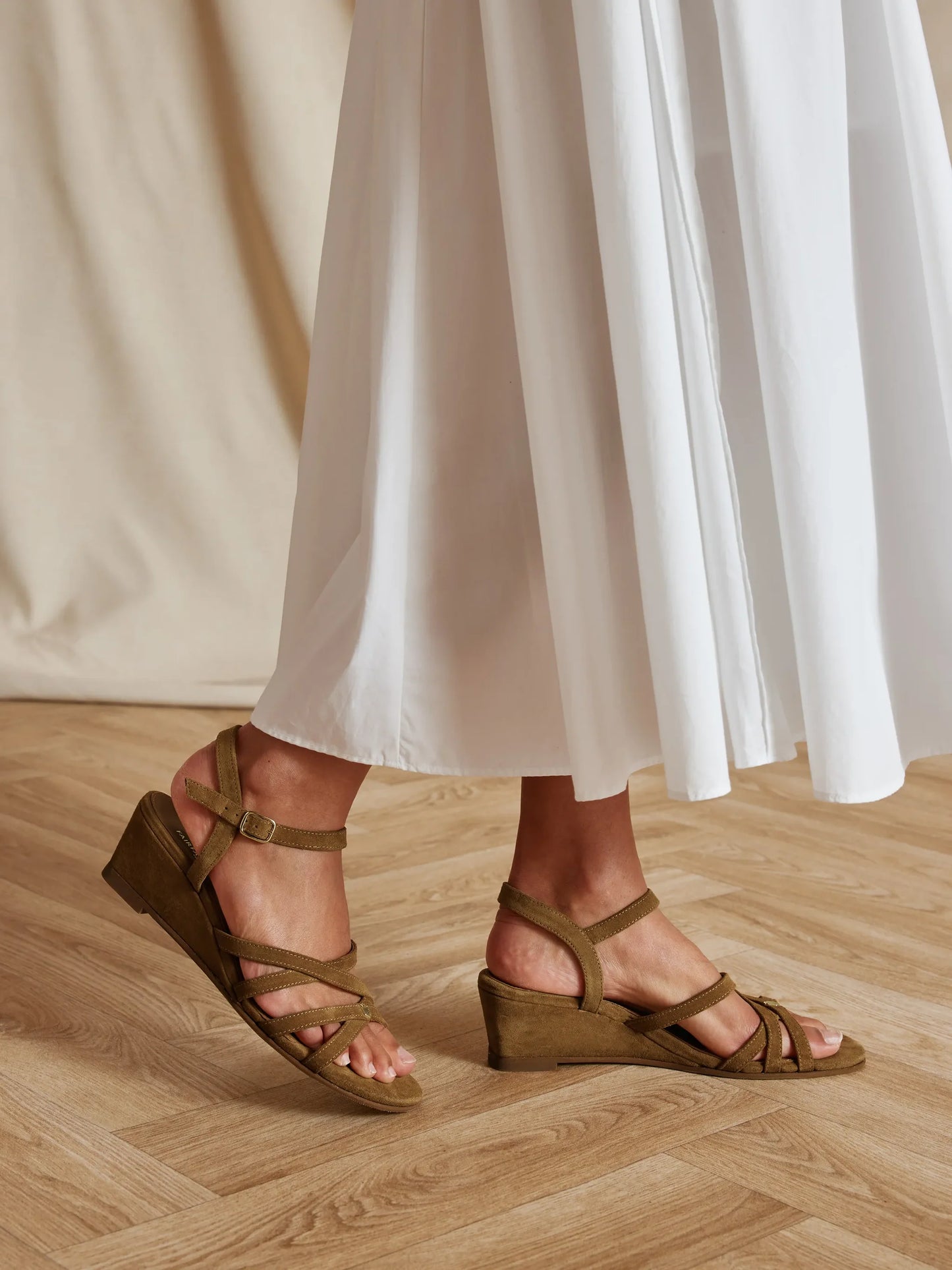 St Ives Wedge - Tan Suede