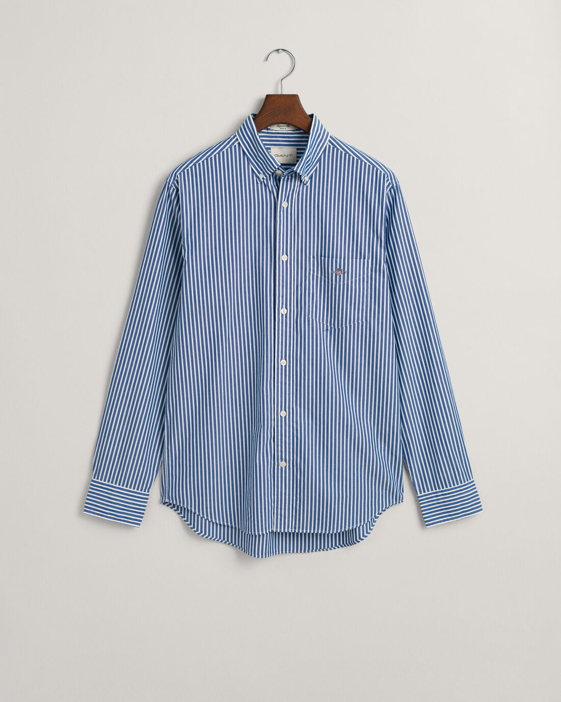Striped Poplin Shirt - College Blue