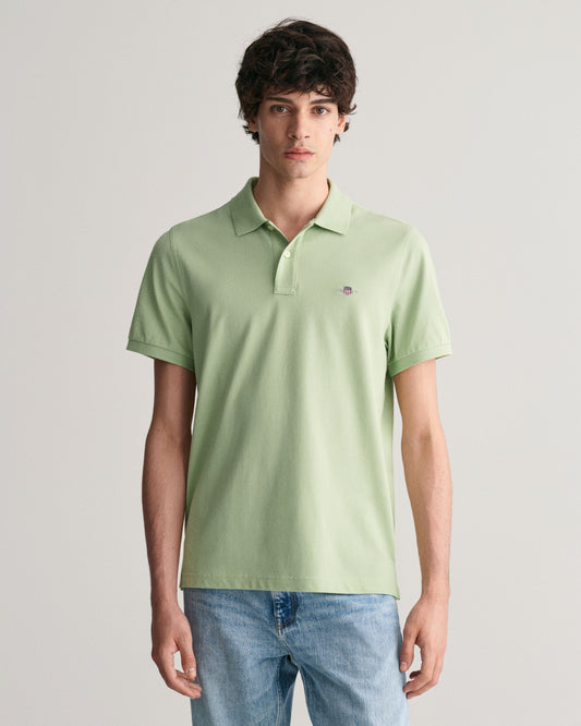 Regular Fit Shield Piqué Polo Shirt - Milky Matcha