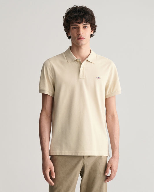 Regular Fit Shield Piqué Polo Shirt - Silky Beige